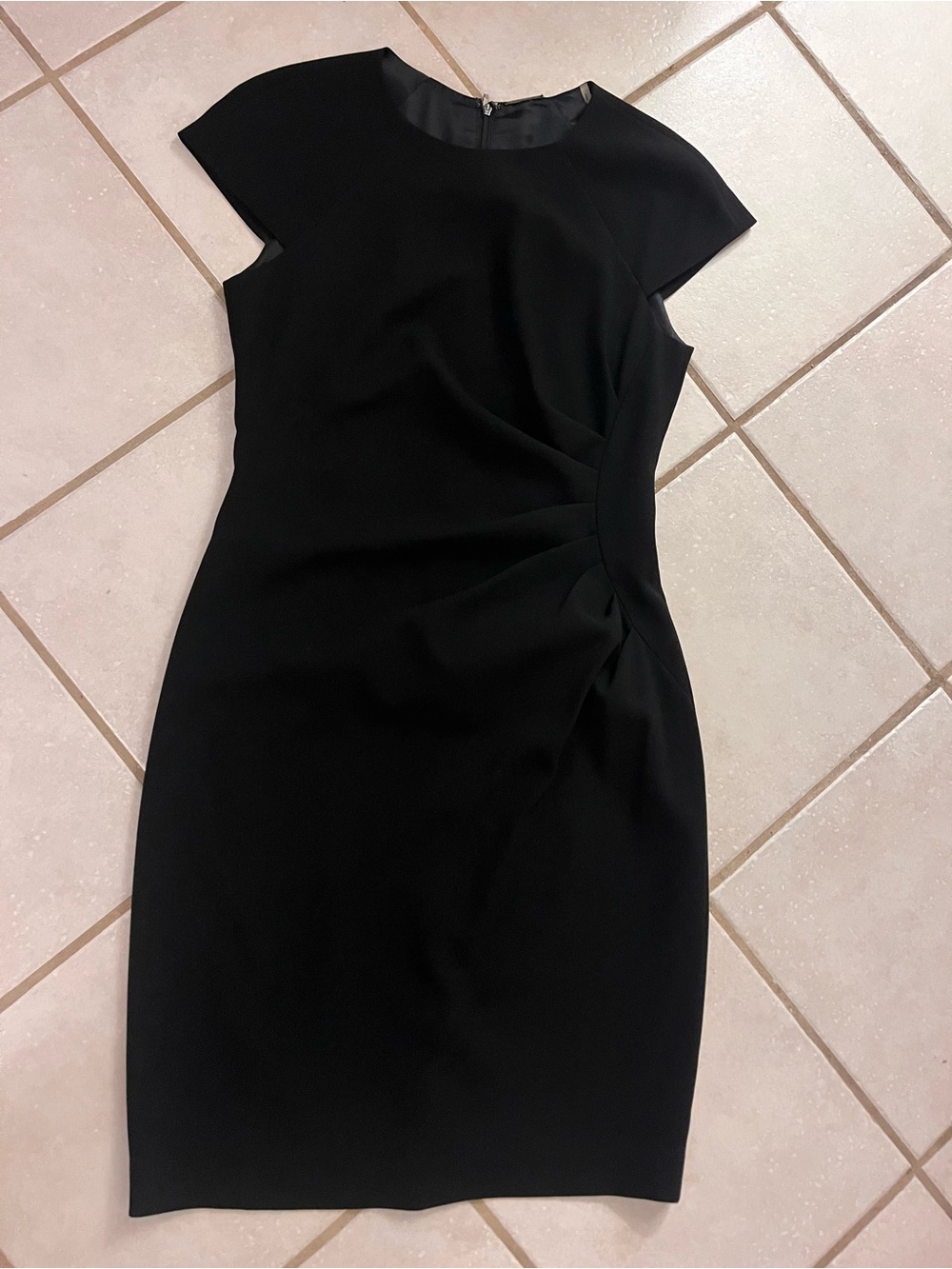 Elie Tahari Black Asymmetrical Sheath Dress